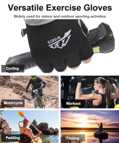 SUJAYU UV Protection Gloves - Women & Men's Fingerless Driving, Fishing & Sailing Gloves with UV & Sun Protection - color: Black, size: Medium