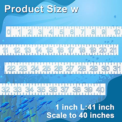 4 Pieces 40 Inch Fish Rulers Fish Measuring Tape Sticker for Boat Transparent Waterproof Adhesive Ruler Tape Fishes Measure Board for Fishing Accessories(Blue) - color: Blue