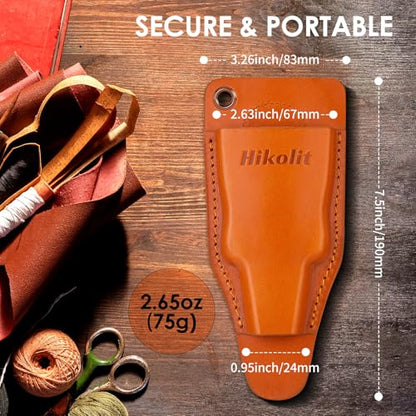 Fishing Pliers Sheath with Spring Steel Belt Clip and Coiled Lanyard, Cowhide Leather Holsters for Most Fishing Pliers