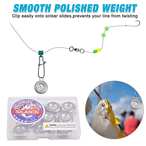 Disc Sinkers Fishing Weights, Coin Sinkers Weights Saltwater Surf Fishing Weights Catfishing Gear Tackle 8oz 6oz 5oz 4oz 3oz 2oz 1oz - style: 4oz-5pack