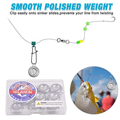 Disc Sinkers Fishing Weights, Coin Sinkers Weights Saltwater Surf Fishing Weights Catfishing Gear Tackle 8oz 6oz 5oz 4oz 3oz 2oz 1oz - style: 2oz-5pack