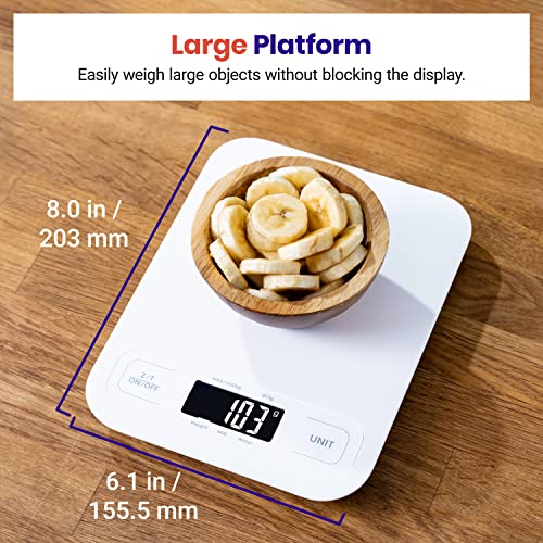 Etekcity Food Kitchen Scale, Digital Mechanical Weighing, Grams and Ounces for Weight Loss, Baking, Cooking, White - color: Clean White