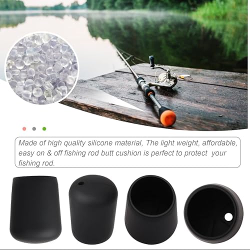 Dovesun Fishing Rod Butt Cushion Fishing Rod Seat Cushions Fishing Rod Protector Fishing Rod Butt Cap End Fishing Rod Holders Small(1.22in) Black 4pcs - color: 4PCS-Fit for 1.02"-1.18"(26mm-30mm) Rod Butt
