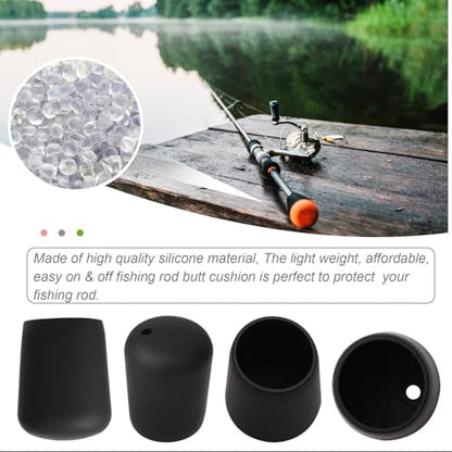 Dovesun Fishing Rod Butt Cushion Fishing Rod Seat Cushions Fishing Rod Protector Fishing Rod Butt Cap End Fishing Rod Holders Small(1.22in) Black 4pcs - color: 4PCS-Fit for 1.02"-1.18"(26mm-30mm) Rod Butt