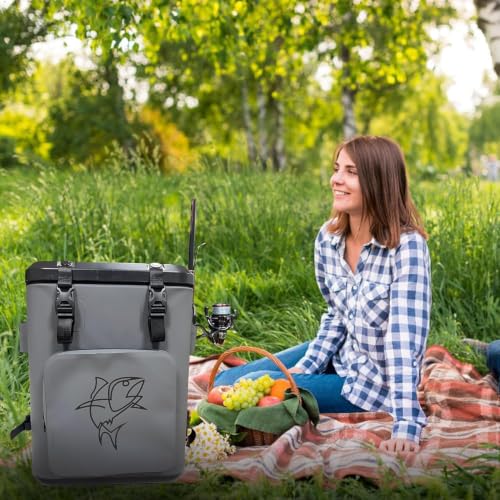 Backpack Coolers Insulated Leak Proof | Fish Kill Bags Backpack Coolers Insulated Leak Proof, Magnetic Closure Waterproof Durable for Camping & Hiking - Gray