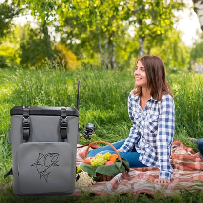 Backpack Coolers Insulated Leak Proof | Fish Kill Bags Backpack Coolers Insulated Leak Proof, Magnetic Closure Waterproof Durable for Camping & Hiking - Gray