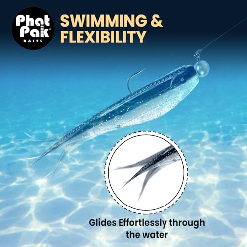 Phat Pak Baits - Micro Drunkin Shad Tiny Fluke Style LiveScope FFS Soft Jerkbait 2.5" 30ct Soft Plastic BFS Bass Fishing Lure - color: Baby Bass