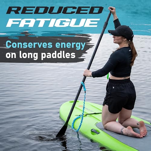 Gradient Fitness 2 Pack Kayak Paddle Leash, 5-8 Feet Stretchable Paddle Strap with Carabiner Secure Leash Lanyard Rope for SUP Kayak Canoe Paddle Fishing Pole Rod - color: Blue