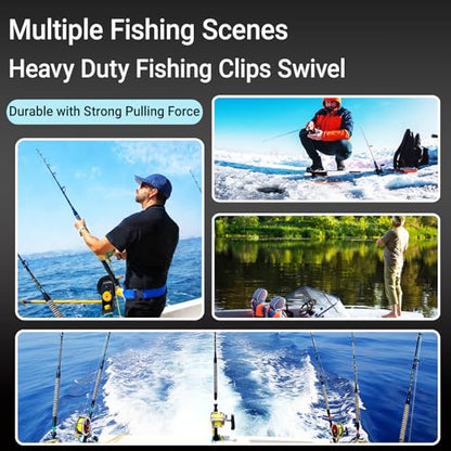 QISHUO High Strength Fishing Swivels Stainless Clips Steel Snap Swivels Barrel Connector Saltwater Swivel Fishing Rolling Black Nickel - size: Size 2/0+L (88lb) 25 pcs