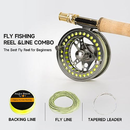 EX-ALC Fly Reel 3/4 5/6 7/8 9/10WT CNC Machined Large Arbor Aluminum Fly Fishing Reels Silver/Gunsmoke Fly Reels - color: Moss Green Fly Line, size: 7/8WT Fly Reel