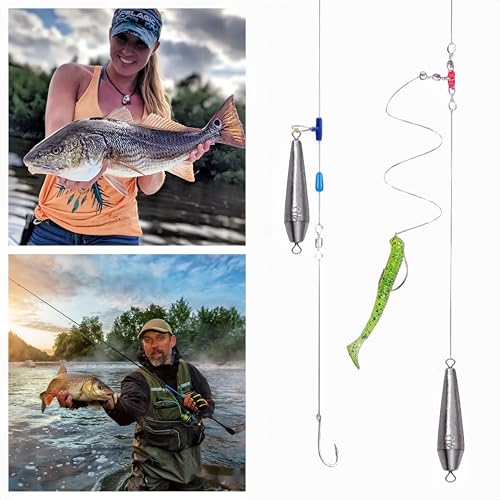 10PCS Fishing Weights, Inline Trolling Bullet Sinkers Double Ring Torpedo Fishing Weights Lead Drop Shot Fishing Weight Sinkers - 20g-50g - size: 1.5 oz - 8 Pack