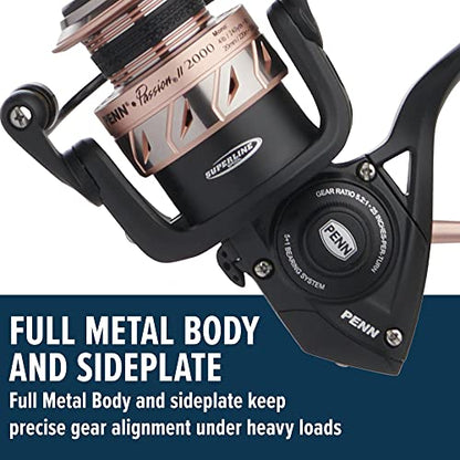 Penn Passion II Spinning Reel and Fishing Rod Combo - size: 2500 Size Reel - 7' - Medium Light - 1pc