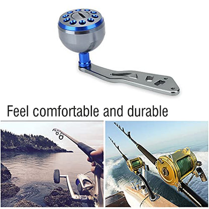 Fishing Reel Handle, Durable Metal Power Handle Replacement with Assembly Parts Baitcasting Reel Knob Grip for Anglers Freshwater Saltwater Fishing