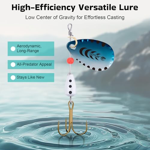 Goture Trout Lures Fishing Spinners, Hard Metal Spinner Baits for Freshwater and Saltwater, Spinner Lures Spoon Blade Fishing Lures Kit for Bass Trout Salmon Pike Walleye Crappie, Gifts for Men - color: B1:4pcs Trout Lures