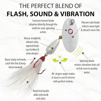 Panther Martin Nature Series Dressed Teardrop Spinners Fishing Lure Catches Trout,Walleye, Crappie, Pickerel, White Bass, Grayling and More. - color: Albino Red Hook, size: 6 (1/4 oz)