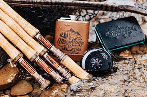 Moonshine Rod Company Fast Action Fly Fishing Rod – Carbon Fiber Graphite Rod with Zippered Travel Case – Drifter II, Vesper, Epiphany ESN, Outcast, Phantom & Rambler Series - 2WT up to 12WT Rods - size: 8WT- 9', style: Trout Fishing