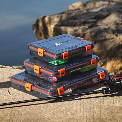 RUNCL Fishing Tackle Box, Waterproof Airtight Stowaway, 3600/3700 Tray Tackle Box with Adjustable Dividers, Plastic Storage Organizer (4pcs 3700) - color: 4pcs 3700