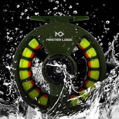 Fly Fishing Reel 5/6wt - Aluminum Alloy Fly Reel with Pre-Loaded Line Combo, Durable Lightweight Design for Freshwater/Saltwater