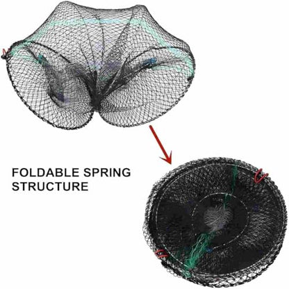Collapsible Fishing Trap Net Cast Mesh Landing Bait Net for Crab Shrimp Minnow Crawfish Catfish - size: Large 60cm