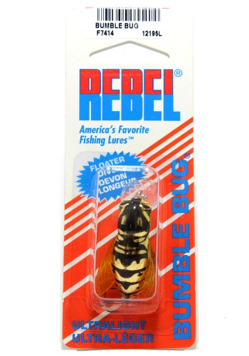 Rebel Lures Bumble Bug Topwater / Crankbait Fishing Lure, 1 1/2 Inch, 7/64 Ounce - color: Hornet