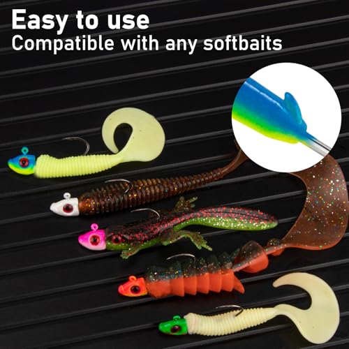 Dr.Fish 10 Pack Crappie Swimbait Jig Heads Freshwater Fishing Jig Minnow Style 3D Eyes Sickle Hook for Panfish Bluegill Bass Walleye Trout Fishing - color: Blue/Green, size: 1/32oz-10 Pack