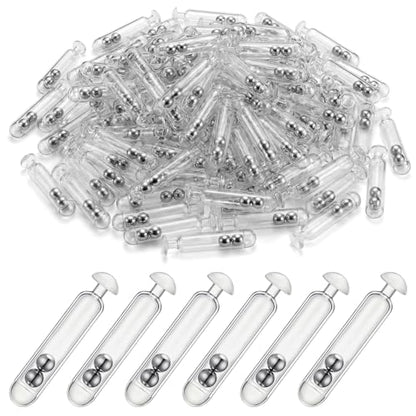 Soulchen 90 Pcs Fishing Bait Rattles Bait Weight with Rattling Beads Fishing Rattles Shake, Plastic & Stainless Steel Beads, Ideal for Freshwater & Saltwater - size: 0.2g