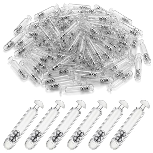 Soulchen 90 Pcs Fishing Bait Rattles Bait Weight with Rattling Beads Fishing Rattles Shake, Plastic & Stainless Steel Beads, Ideal for Freshwater & Saltwater - size: 0.45g