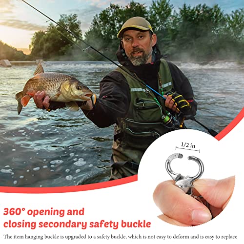 Woanger 6 Pack Fishing Lanyard Steel Wire Coiled Lanyard Tool Lanyards for Hand Tools Kayak Retractable Tool Leash Fishing Rod Safety Lanyards Gear with Alloy Clips for Pliers Boating - color: Red