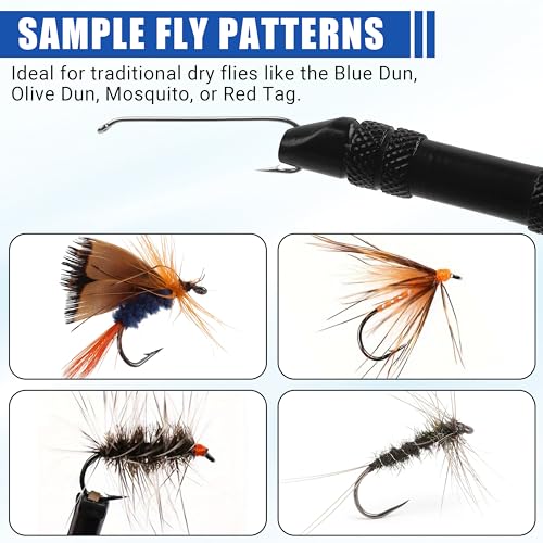 Fly Tying Hooks Assortment Kit, 410pcs Dry Fly Fishing Hooks Long Shank Eye Down Streamer Fly Hooks Dry Wet Flies Nymph Strimp & Pupa Streamer, Caddis Jig Fishing Hooks