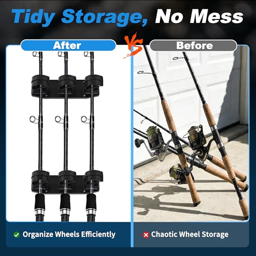 2X Magnetic Fishing Rod Holder, Magnetic Fishing Pole Storage Rack for Car Boat Truck Pickup Bed Wall Garage Door, W/ EVA Foam, Horizontally
