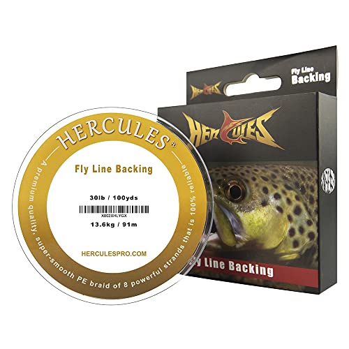 HERCULES Braided Fly Line Backing 20lb 30lb, 100Yds 300Yds, with Long-Lasting Color - color: White & Black, size: 30LB 100Yds