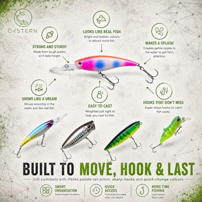 232-Piece Fishing Tackle Box Kit - Freshwater Lures for Bass, Trout & Panfish with Spinnerbaits, Soft Baits, Jigs, Hooks & Tackle Box - Complete Fishing Gift for Men, Dads & Beginners