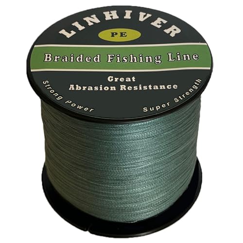 Braided Fishing Line, Strong Power, Great Abrasion Resistance, Thin Diameter, No Stretch, Low Memory and High Sensitivity(164/328/547/1093Yds) 10/15/20/30/40/50/60/70/80/100LB,4/8 Strands - color: Dark Green, size: 40LB-0.28mm-547YDS(500M)-4 Strands