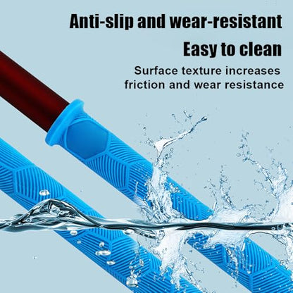 Fishing Rod Handle Cover, Silicone Fishing Pole Tube Sleeve with Non-Slip Design for 13mm-37mm Handle - color: Black