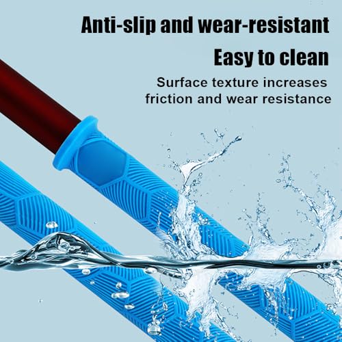 Fishing Rod Handle Cover, Silicone Fishing Pole Tube Sleeve with Non-Slip Design for 13mm-37mm Handle - color: Gray