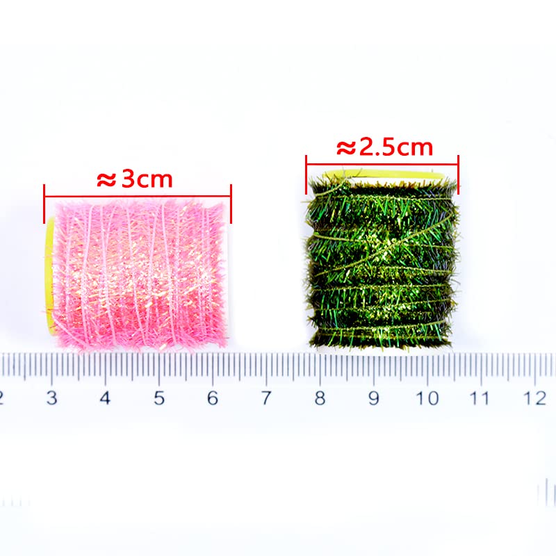 Fly Tying Chenile Yarn 10 Colors Pearlescent Flat Cactus Chenille Spooled Fly Tying Materials