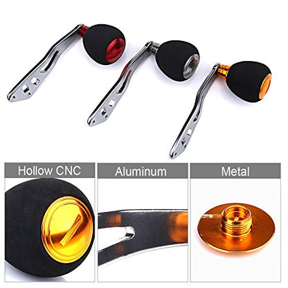 Fishing Reel Power Handle Knob Reel Replacement Parts, Aluminum Alloy Fishing Reel Rocker Knobs Fishing Reel Handle for Baitcasting Spinning Tackle Tools - color: Gold