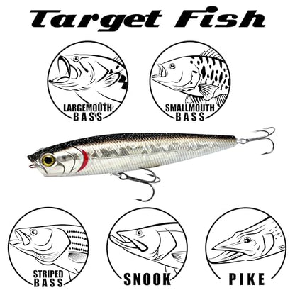 LUCKY CRAFT Gunfish 115NF Top Water Bass Fishing Lures, 4.5” Floating Lure with Cupped Mouth, Freshwater Trout and Bass Lures Fishing Gear, Accessories for Tackle Box - color: 474 Arari