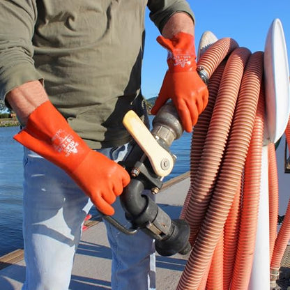 SHOWA Atlas 620 Double-Dipped PVC Chemical Resistant Gloves, Rough Finish Grip, Seamless Cotton Liner - size: X-Large, style: Single Pair