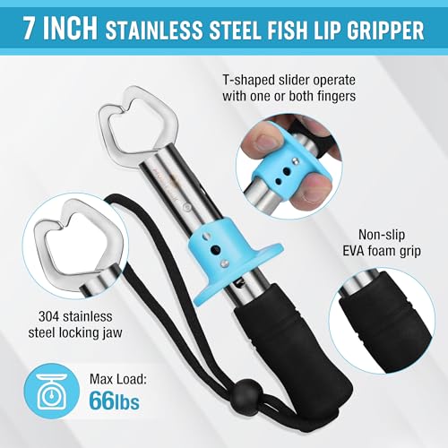 Mossy Oak Fishing Tools Kit- Fishing Plier, Fish Lip Gripper, Multifunctional Fishing Hook Remover with Lanyards Sheath, Saltwater Resistant Fishing Accessories & Equipment, Fishing Gifts for Men - style: 2pc fishing tool kit