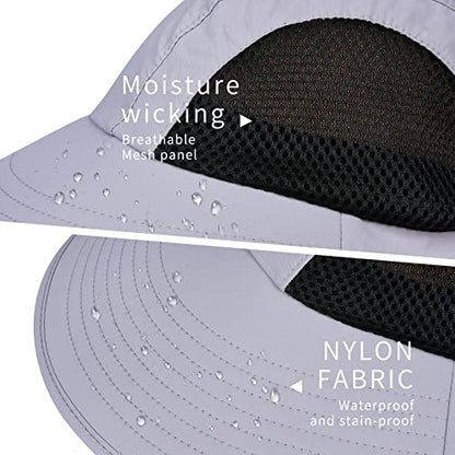 Sun Hat for Men Women with Neck Flap,UPF 50+ UV Protective Hiking Fishing Hats,Wide Brim Sun Hat for Women&Men - color: 1pack-light Gray