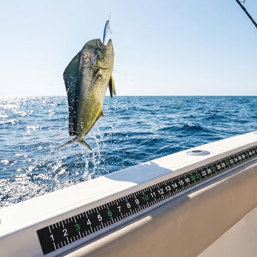 Fishing Ruler Fish Measuring Tape Tool Self Adhesive Reflective Boats Ruler 51" for Boat Fish Measuring Board Waterproof Fishing Boat Accessories for Fishs Boats Sailboats Yachts Kayaks
