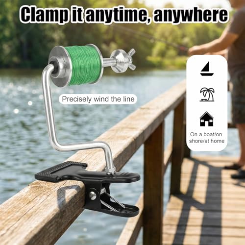 Fishing Line Spooler, Portable Fishing Reel Spooler Adjustable Tangle-Free Line Winder Spooling Station for Spinning & Baitcasting Reels