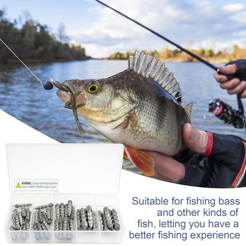 Nail Weights for Bass Fishing,45pcs Wacky Worm Weight Insert Sinkers Kit for Soft Plastic Lures, Neko Rig and Wacky Rig Pencil Sinker 0.875g 1.15g 1.75g 3.5g