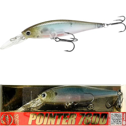 LUCKY CRAFT Pointer 78DD Freshwater Fishing Lure and Gear for Bass & Trout, 3 inch Deep Diving Suspending Jerkbait Fishing Line, Pressure-Ready Fish Bait, Premium Gear for Tackle Box, - color: 238 Ghost Minnow