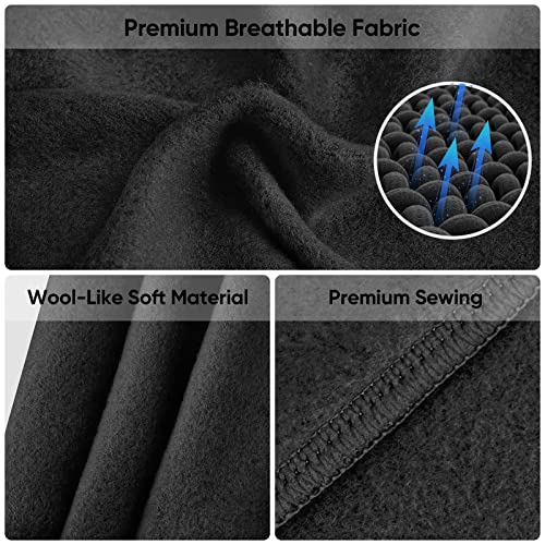 TICONN Neck Gaiter Face Cover Scarf, Neck Warmer Breathable Sun & Wind-proof for Skiing Fishing Hiking Cycling - color: Black-2pk, style: Fleece