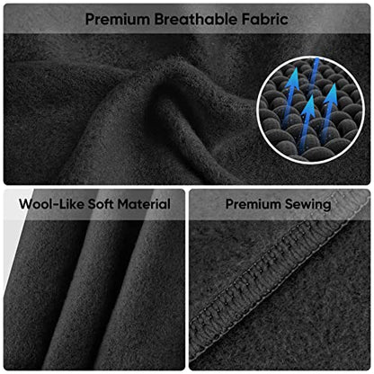 TICONN Neck Gaiter Face Cover Scarf, Neck Warmer Breathable Sun & Wind-proof for Skiing Fishing Hiking Cycling - color: Black-2pk, style: Fleece