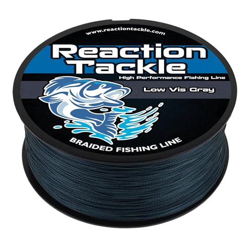 Reaction Tackle Braided Fishing Line - Pro Grade Power Performance for Saltwater or Freshwater Fish - Colored Fishing Line Braid for Extra Visibility - color: Low Vis Gray, size: 15 Lb (1000 Yards)