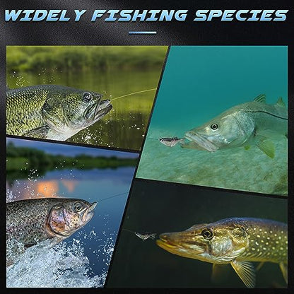 GOTOUR Jointed Swimbaits, Easy Catch Fishing Lures for Bass Trout Crappie | Wiggling Vibrating Rattling Gurgling for More Bites, Heavy-Duty Dyneema Fiber, Slow Sinking, Fresh & Saltwater Fishing Baits - color: B2-3.2"-0.4oz