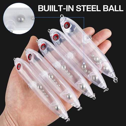 Demon Dragon Catfish Floats Catfishing Rattling Line Float Lure for Catfishing Spook Rattle/Float Peg Floats for Santee Rig Catfish Rig Fishing 10/20 Pack Clear Unpainted Blank - style: 10pack-4inch